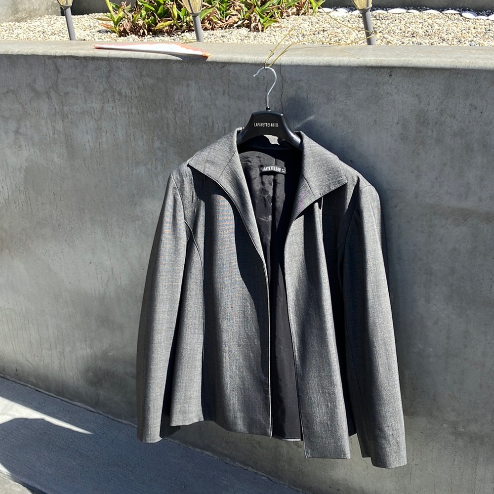 Dashing Lafayette 148 Retro-Style Open-Front Jacket women's size 14 - Picture 2 of 10